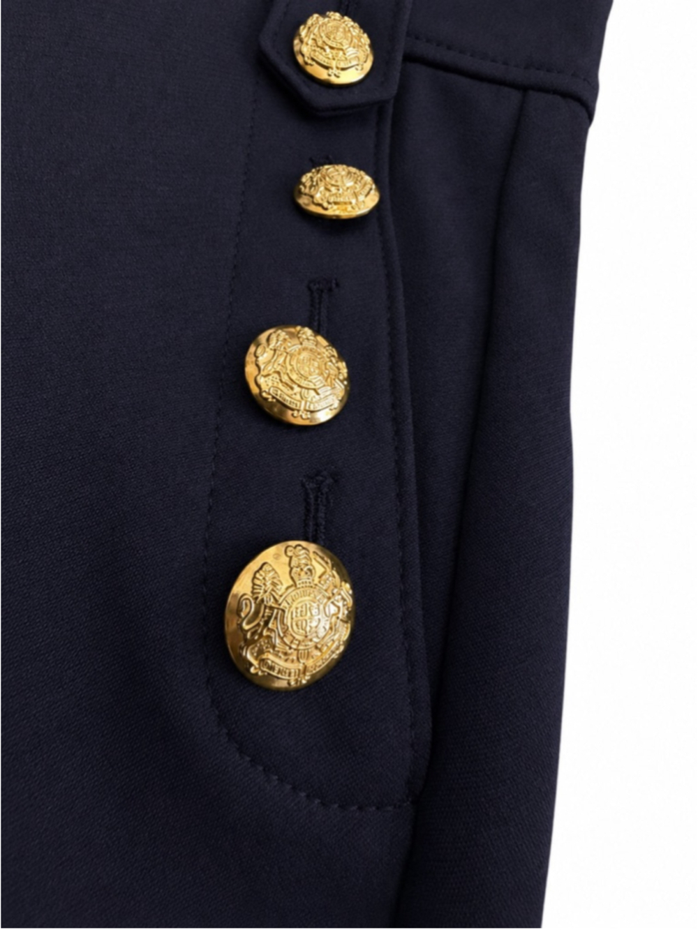 WHBM Navy Blue Jolie Button Straight Leg Comfort Stretch Pant 10 - Picture 5 of 15